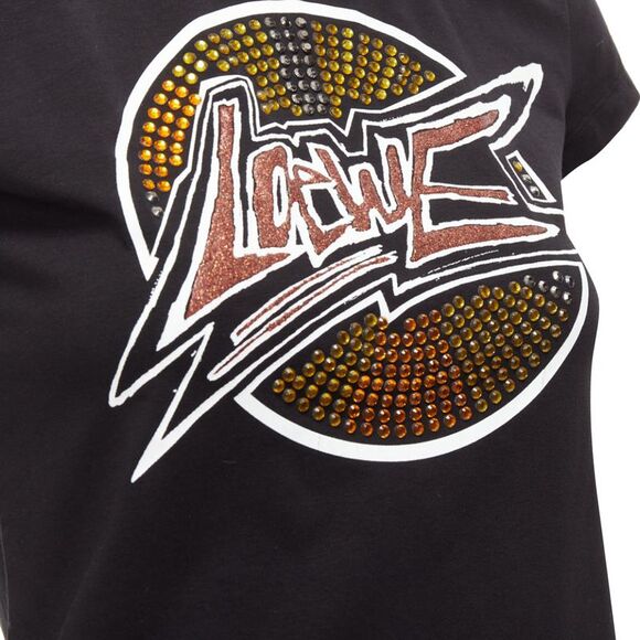 Loewe Glass Crystal Red Glitter Logo Cotton Blend Tshirt - Picture 2 of 6